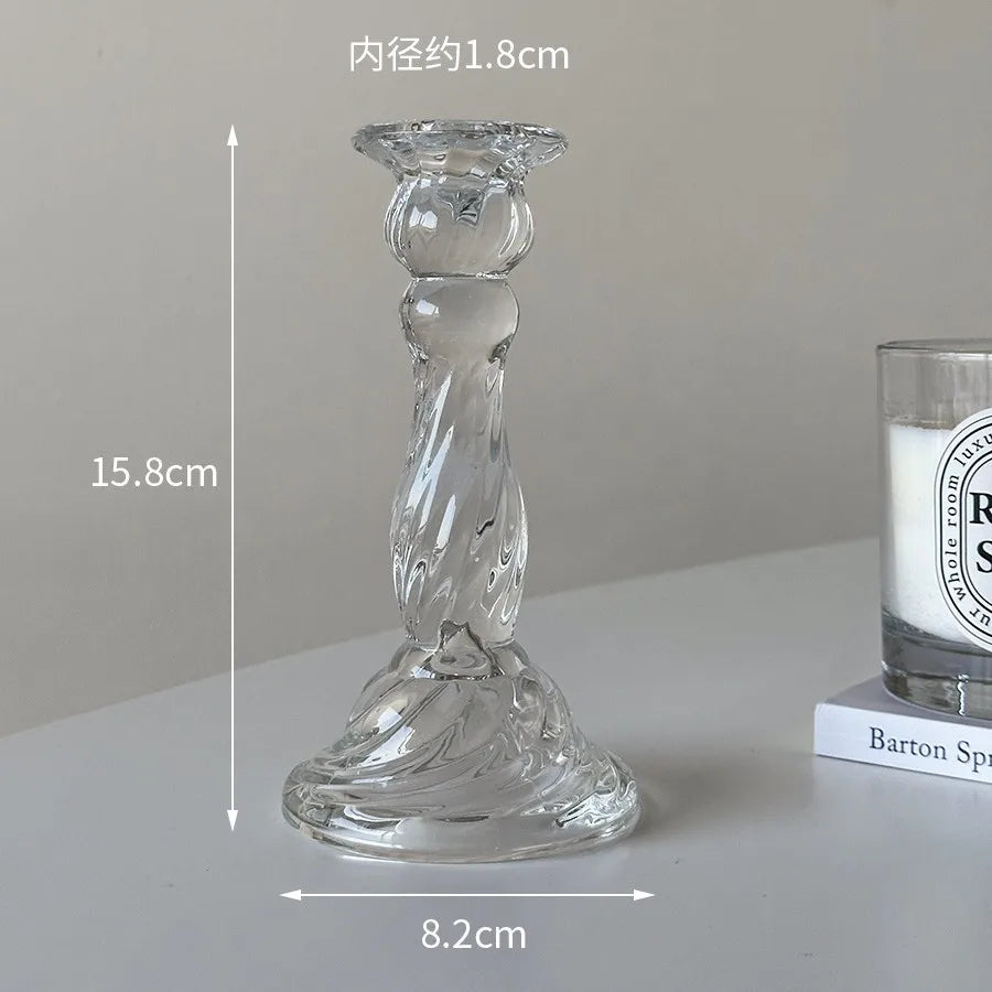 Vintage Glass Candle Holders