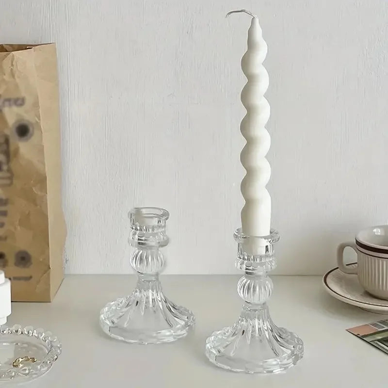 Vintage Glass Candle Holders