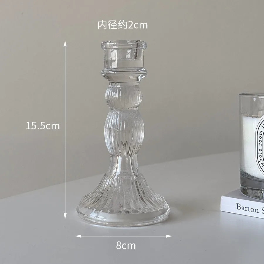 Vintage Glass Candle Holders