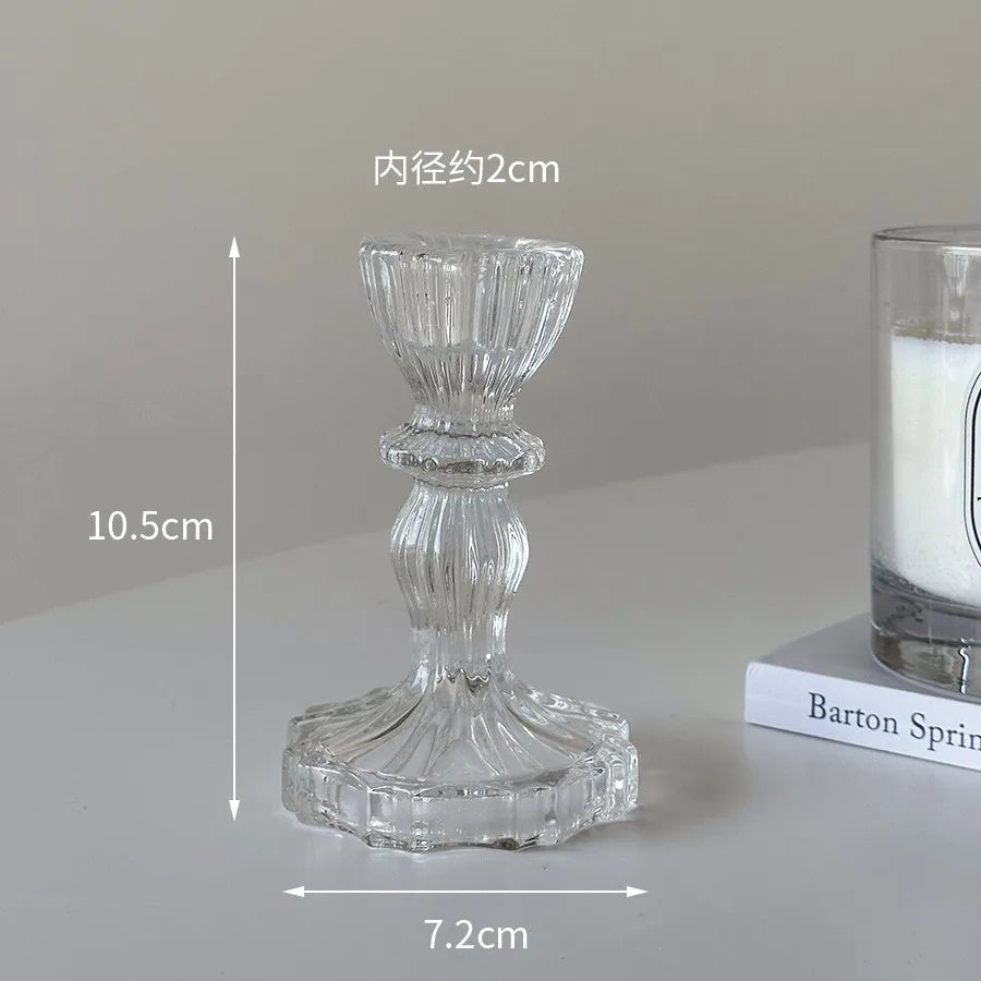 Vintage Glass Candle Holders