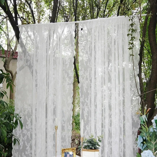 White Lace Window Curtains