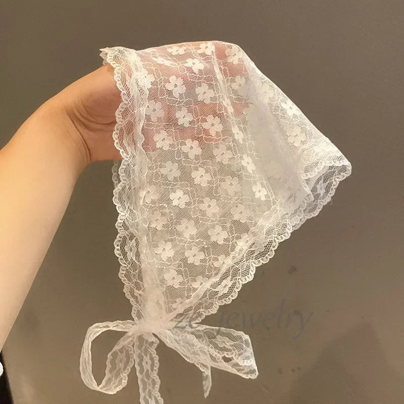 Elegant Lace Flower Head Scarf