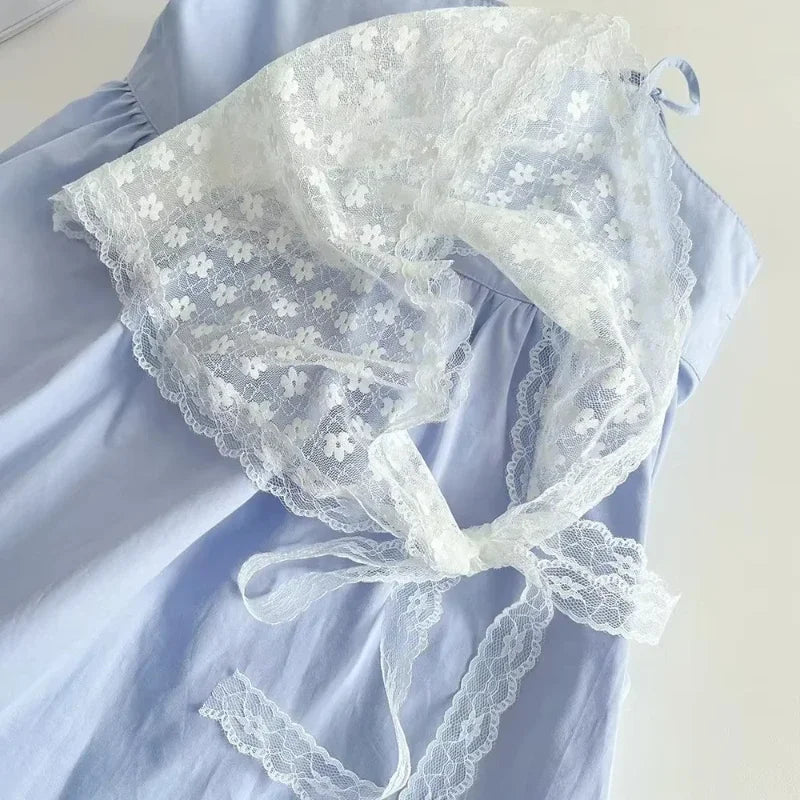 Elegant Lace Flower Head Scarf