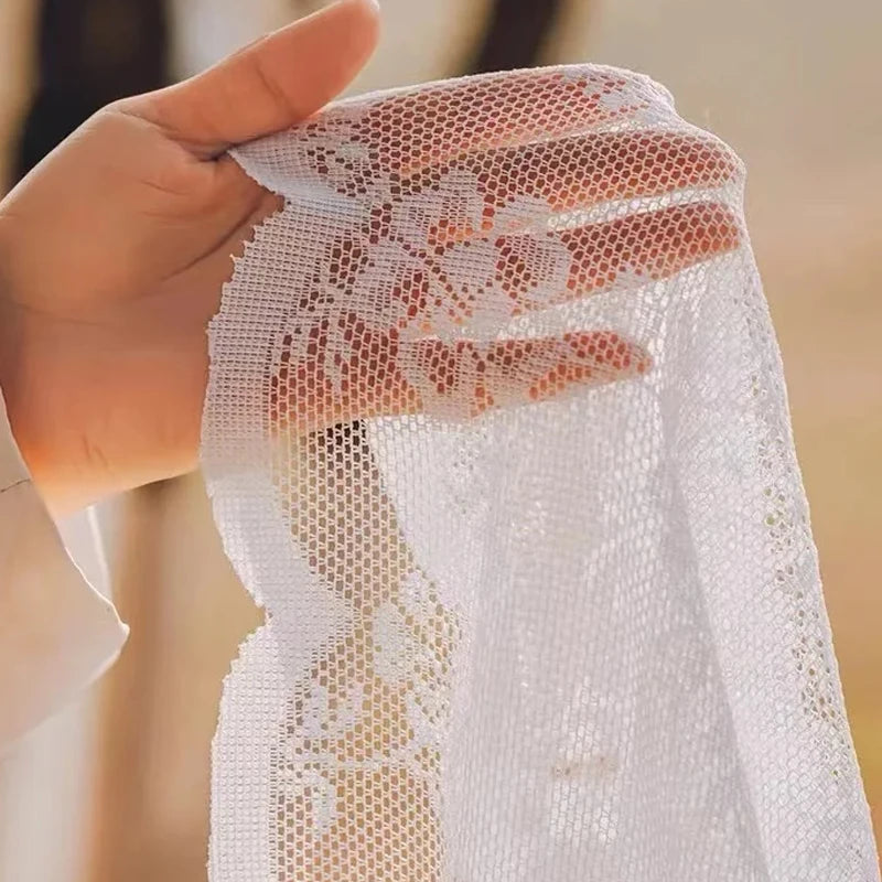 White Lace Window Curtains