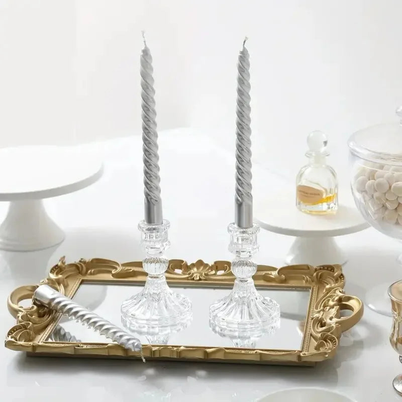Vintage Glass Candle Holders