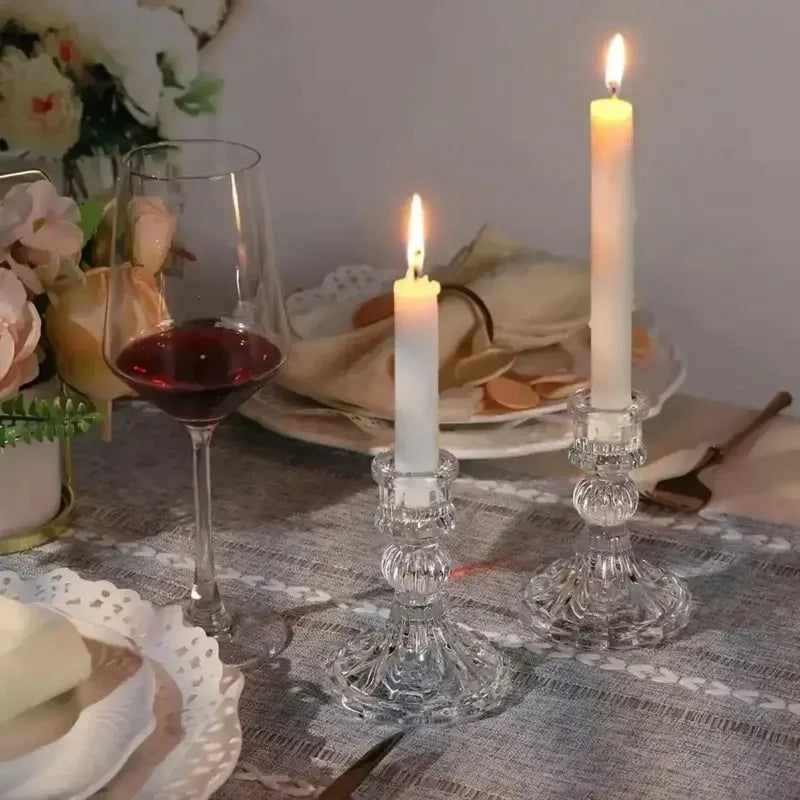 Vintage Glass Candle Holders