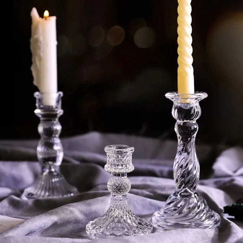 Vintage Glass Candle Holders